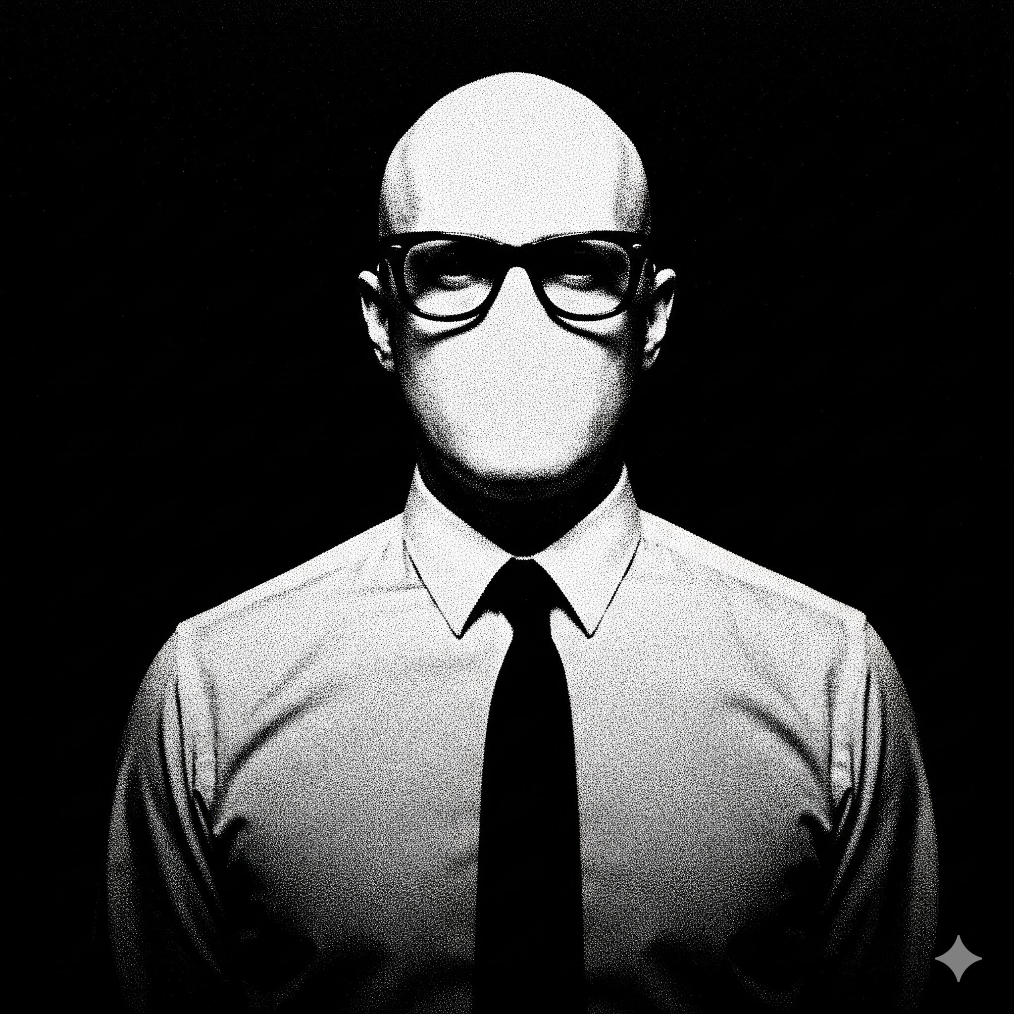 A faceless bald man wearing dress shirt and tie A faceless bald man wearing dress shirt and tie