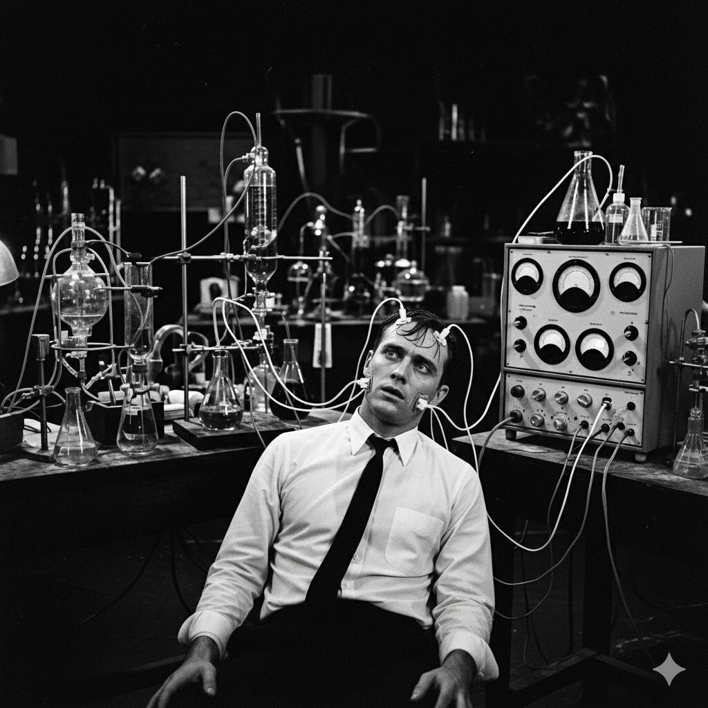 A man hooked up to machines